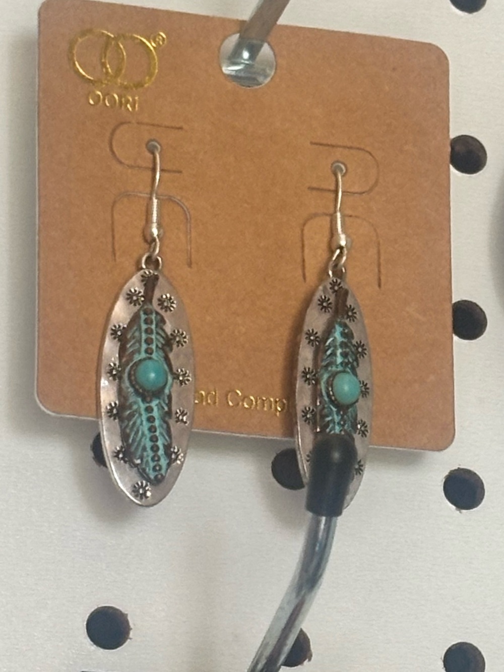 Turquoise Accent Teardrop Dangle Earrings - Women Accessories